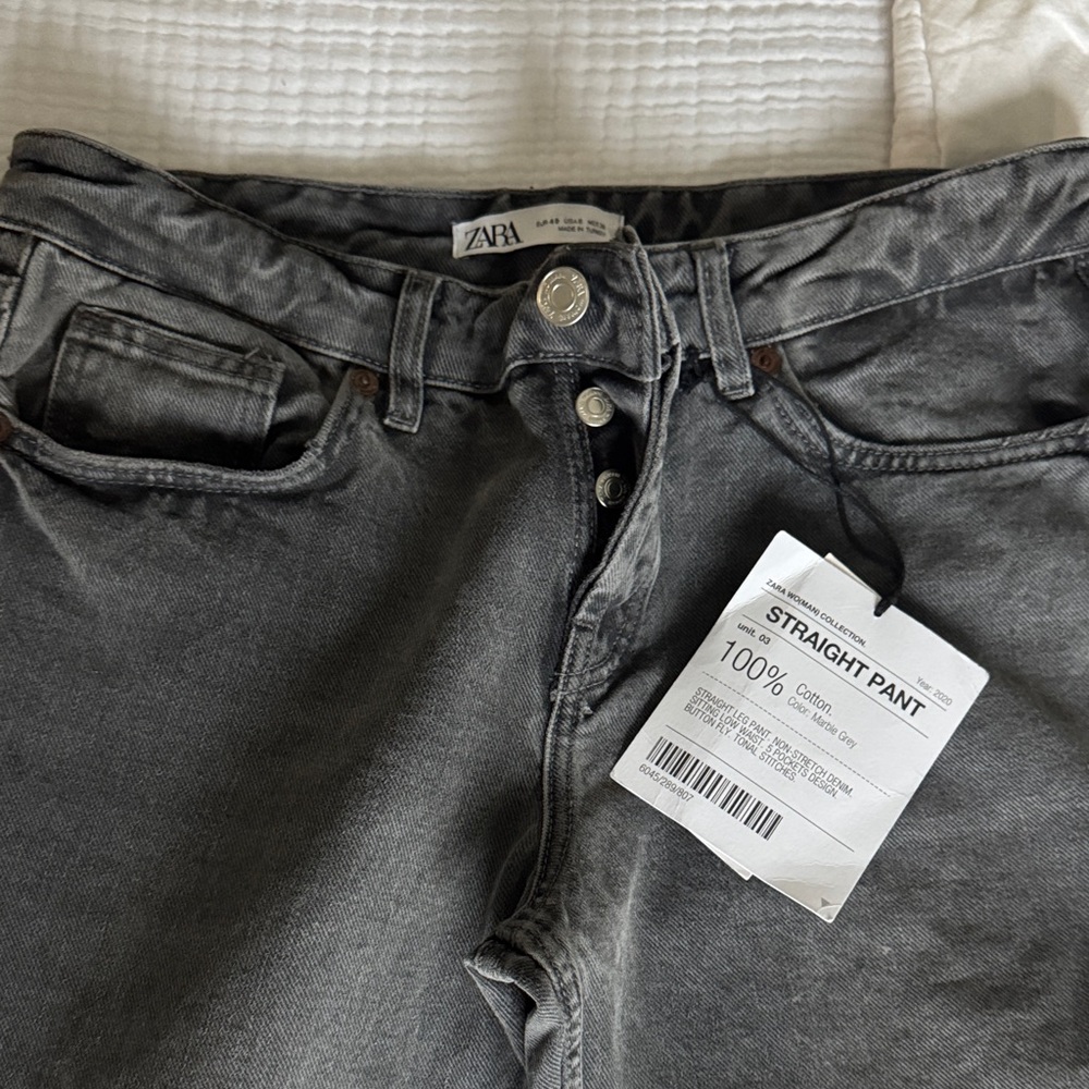 Zara Women's Gray Straight Leg Jeans